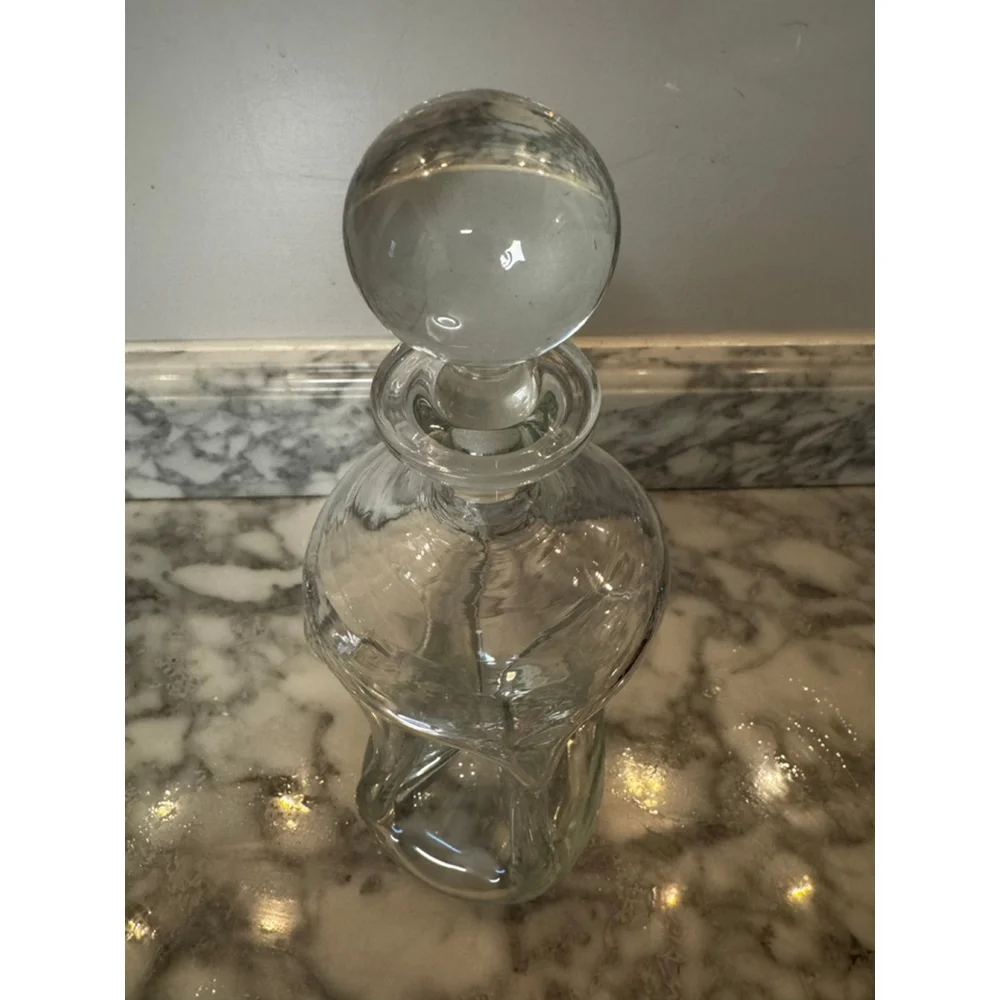 Vintage Danish Modern Glass Decanter Kluk Kluk Style Holmegaard Style MCM